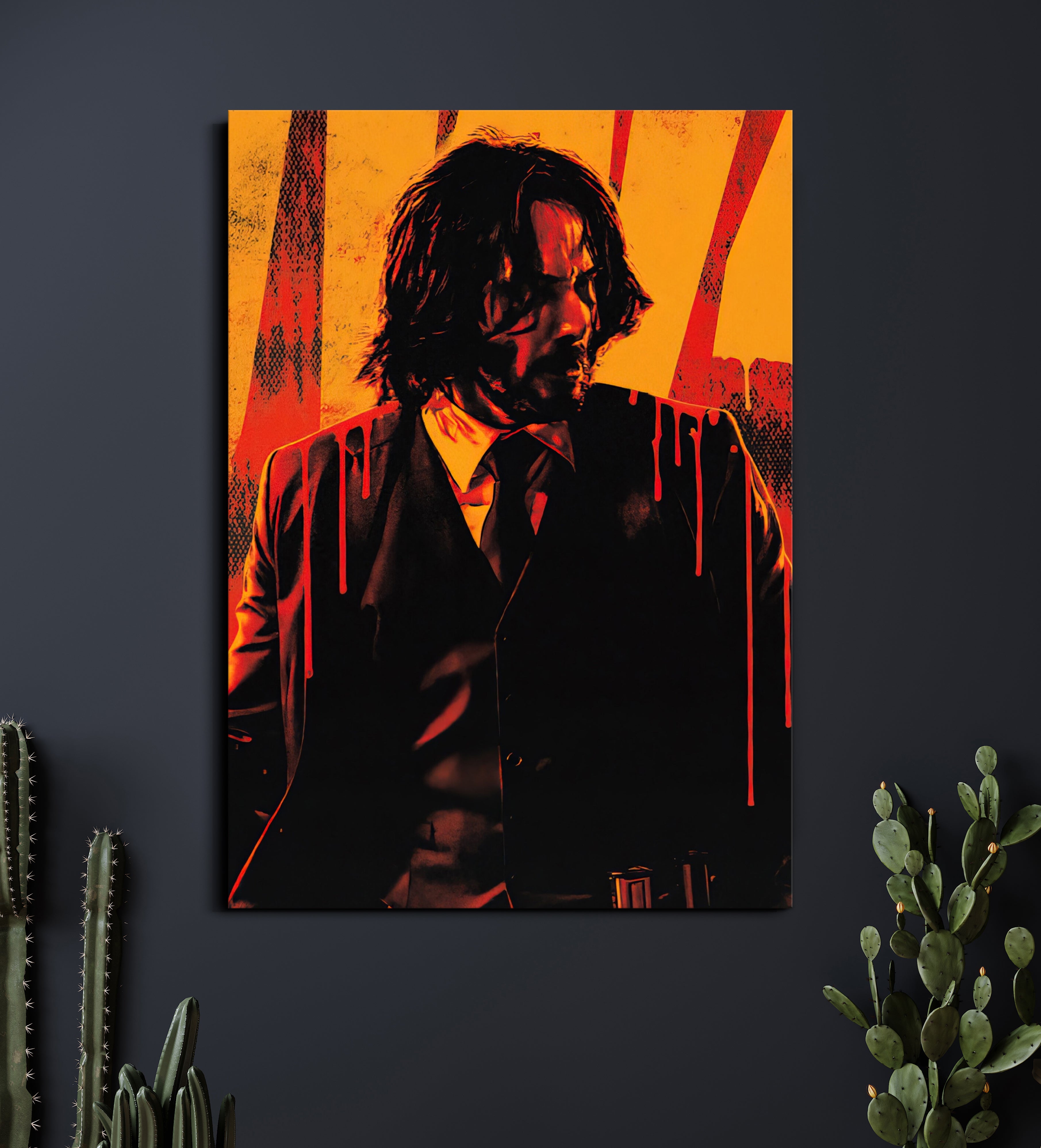John Wick | Blood Red Action Poster | John Wick Wall Art Lazywalls